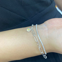 Load image into Gallery viewer, Shining Heart-shaped Double Layered Bracelet Fashionable Silvery Alloy Bracelet Women Hand Jewelry Accessory