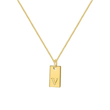 Load image into Gallery viewer, Creative Letter Block Pendant Necklace Fashionable Simple Alloy Letter Necklace Clavicle Chain Women Jewelry Accessory