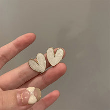 Load image into Gallery viewer, Simple Retro Heart-shaped Earrings Fashionable Niche Alloy Dripping Oil Earrings Ear Studs Women Ear Jewelry