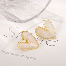 Load image into Gallery viewer, Simple Retro Heart-shaped Earrings Fashionable Niche Alloy Dripping Oil Earrings Ear Studs Women Ear Jewelry