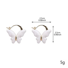 Load image into Gallery viewer, White Glazed Butterfly Earrings Exquisite Fashionable Alloy Earrings Ear Studs Women Ear Jewelry Accessories