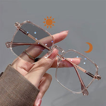 Load image into Gallery viewer, Fashion Square Glasses Frame Color Changing Anti Blue Light Glasses Lightweight Outdoor Sunglasses For Women