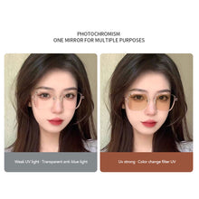 Load image into Gallery viewer, Fashion Square Glasses Frame Color Changing Anti Blue Light Glasses Lightweight Outdoor Sunglasses For Women