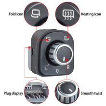 Load image into Gallery viewer, Car Rear View Mirror Control Switch Adjust Knob Heating Knob For VW Golf MK6 Passat B6 Rabbit Tiguan CC 5ND959565A 5ND959565B