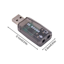 Load image into Gallery viewer, 1PC Portable 7.1USB External Independent Sound Card 3D No-Drive Usb Sound Card 5.1 Channel CM108 Audio Adapter New Speaker Interface For Laptop