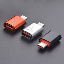 Load image into Gallery viewer, 6A CE Alloy OTG Adapter Type-C To USB3.0 Mobile Phone Adapter For Apple Huawei Extended Memory Converter