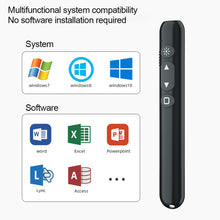 Load image into Gallery viewer, Multi-Function Wireless Laser Page Turning Pen USB Charging PPT Multimedia Function Projector Remote Control For Class Conference Speech