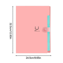 Load image into Gallery viewer, A4 Multi-Layer Folder Dutton File Bag File Bag Candy Color Five Grid Organ Bag Large Capacity Korean Simple Office Stationery