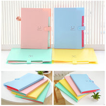 Load image into Gallery viewer, A4 Multi-Layer Folder Dutton File Bag File Bag Candy Color Five Grid Organ Bag Large Capacity Korean Simple Office Stationery
