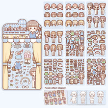 Load image into Gallery viewer, Dress Up Girls Stickers Cartoon Princess Change Clothes DIY Kawaii Toys Children Birthday Party Decoration