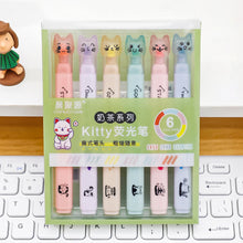 Load image into Gallery viewer, 6Pcs Kawaii Cat Claw Pastel Color Highlighters Drawing Art Markers Fluorescent Pen Gift Stationery Cute School Supplies