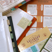 Load image into Gallery viewer, 2024 Calendar Stickers Kawaii Journal Planner Index Stickers Notebook Bookmarks Agenda Label Tags Kawaii Stationery Office