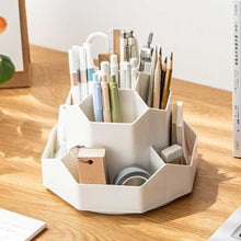 Load image into Gallery viewer, 360° Rotating Pen Holder 9-Grid Large Capacity Pencil Storage Box School Office Pen Stand Stationery Organizer Student Gift
