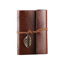 Load image into Gallery viewer, A7 Loose-leaf Photo Album PU Leather Kraft Paper Maple Leaves Cover Diary Notebook Vintage Cover Traveler Album Journals School Supplies