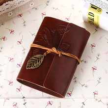 Load image into Gallery viewer, A7 Loose-leaf Photo Album PU Leather Kraft Paper Maple Leaves Cover Diary Notebook Vintage Cover Traveler Album Journals School Supplies