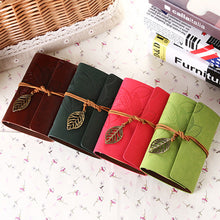 Load image into Gallery viewer, A7 Loose-leaf Photo Album PU Leather Kraft Paper Maple Leaves Cover Diary Notebook Vintage Cover Traveler Album Journals School Supplies