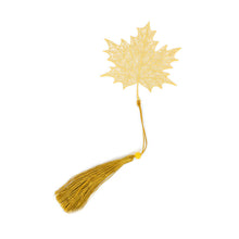 Load image into Gallery viewer, Gold Color Leaf Shape BookmarksWith Tassel Fashion Hollow Lotus Shape Book Marks Student Stationery School Office Supplies Gifts