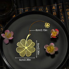 Load image into Gallery viewer, Gold Color Leaf Shape BookmarksWith Tassel Fashion Hollow Lotus Shape Book Marks Student Stationery School Office Supplies Gifts