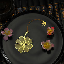 Load image into Gallery viewer, Gold Color Leaf Shape BookmarksWith Tassel Fashion Hollow Lotus Shape Book Marks Student Stationery School Office Supplies Gifts