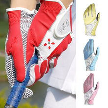 Load image into Gallery viewer, 1 Pair Women's Golf Gloves PU Fabric With Non-Slip Particles Breathable Sports Gloves Golf Supplies