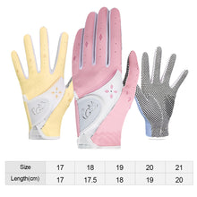 Load image into Gallery viewer, 1 Pair Women's Golf Gloves PU Fabric With Non-Slip Particles Breathable Sports Gloves Golf Supplies