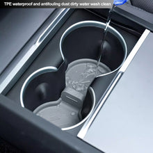 Load image into Gallery viewer, Silicone Car Waterproof Interior Non-Slip Coasters Center Console Storage Organizer Drink Pad Slots For Tesla Model S/X Model 3+ 2024 Accessories