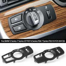 Load image into Gallery viewer, Car Head Lamp Rotary Button Headlight Switch Cover Panel For BMW 5 Series 7 Series GT F07 6 Series F06 7 Series F02 X3 F25 X4 F26