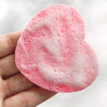 Load image into Gallery viewer, 10pcs Heart Shaped Makeup Removal Sponge Compressed Cellulose Sponge Wood Pulp Cotton Face Washing Cleanser Sponge Cosmetic Puff