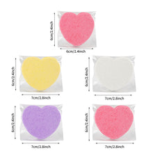 Load image into Gallery viewer, 10pcs Heart Shaped Makeup Removal Sponge Compressed Cellulose Sponge Wood Pulp Cotton Face Washing Cleanser Sponge Cosmetic Puff