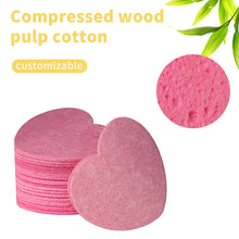 Load image into Gallery viewer, 10pcs Heart Shaped Makeup Removal Sponge Compressed Cellulose Sponge Wood Pulp Cotton Face Washing Cleanser Sponge Cosmetic Puff