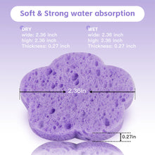 Load image into Gallery viewer, 10pcs Plum Blossom Compressed Wood Pulp Cotton Natural Facial Cleanser Face Washing Cleansing Sponge Cosmetic Puff