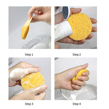 Load image into Gallery viewer, 5pcs Circular Compressed Wood Pulp Cotton Face Cleansing Puff Biodegradable Cleansing Puff Cleansing Makeup Removal Sponge Puff