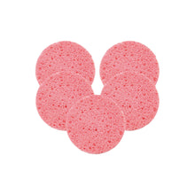 Load image into Gallery viewer, 5pcs Circular Compressed Wood Pulp Cotton Face Cleansing Puff Biodegradable Cleansing Puff Cleansing Makeup Removal Sponge Puff