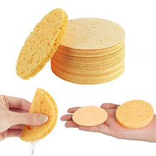 Load image into Gallery viewer, 5pcs Circular Compressed Wood Pulp Cotton Face Cleansing Puff Biodegradable Cleansing Puff Cleansing Makeup Removal Sponge Puff