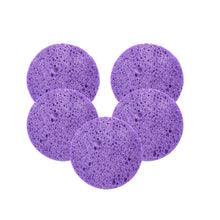 Load image into Gallery viewer, 5pcs Circular Compressed Wood Pulp Cotton Face Cleansing Puff Biodegradable Cleansing Puff Cleansing Makeup Removal Sponge Puff