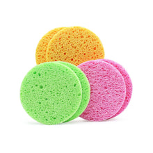Load image into Gallery viewer, 5pcs Circular Compressed Wood Pulp Cotton Face Cleansing Puff Biodegradable Cleansing Puff Cleansing Makeup Removal Sponge Puff