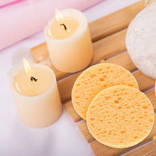 Load image into Gallery viewer, 5pcs Circular Compressed Wood Pulp Cotton Face Cleansing Puff Biodegradable Cleansing Puff Cleansing Makeup Removal Sponge Puff