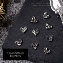 Load image into Gallery viewer, 3pcs 3D Retro Dark Gothic Punk Style Alloy Nail Art Charms Heart Skeleton Spider Cross Design for Halloween Nails Decoration Accessories