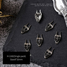 Load image into Gallery viewer, 3pcs 3D Retro Dark Gothic Punk Style Alloy Nail Art Charms Heart Skeleton Spider Cross Design for Halloween Nails Decoration Accessories