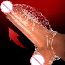 Load image into Gallery viewer, Penis Sheath Male Cock Enlargement Sleeve Ejaculation Delay Sleeve Sex Toys For Couples Wearable Penis Ring