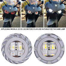 Load image into Gallery viewer, 8000LM Motorcycle Headlight LED Angel Devil Eyes Headlight Projector Lens High/Low Beam Strobe Spotlight DRL Dual Lamp