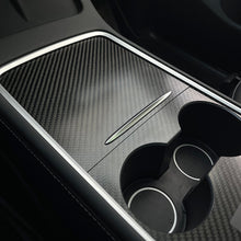 Load image into Gallery viewer, Car Interior Decoration Real Carbon Fiber Ultra Thin Car Center Console Cover Trim Sticker Fit For Tesla Model 3 Y 2021-23 Accessories