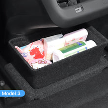 Load image into Gallery viewer, Car Rear Center Console Organizer Tray Flocking Rear Seat Storage Box with Cover Trash Case Can Garbage Bag For Tesla Model 3 Y Accessories