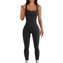 Load image into Gallery viewer, Women's Screw Thread Square Collar Vest One-Piece Yoga Shapewear Outdoor Sports Fitness High-Bounce Hip Lift Sexy Jumpsuit