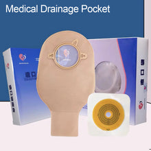 Load image into Gallery viewer, Two Piece Open Artificial Anal Ostomy Pocket for Medical Drainage Drainable Pouches with Hoop Barriers Ostomy Supplies Health Care