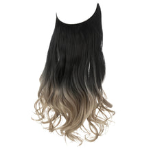 Load image into Gallery viewer, Synthetic Hair Extensions Fish Wire No Clips Fake Ombre Gradient Color Pink Blonde Brown Black Natural Wavy Hair Piece for Woman