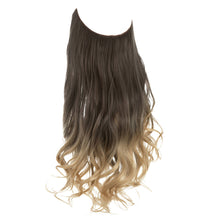 Load image into Gallery viewer, Synthetic Hair Extensions Fish Wire No Clips Fake Ombre Gradient Color Pink Blonde Brown Black Natural Wavy Hair Piece for Woman