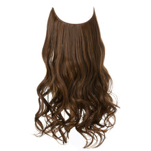 Load image into Gallery viewer, Synthetic Hair Extensions Fish Wire No Clips Fake Ombre Gradient Color Pink Blonde Brown Black Natural Wavy Hair Piece for Woman