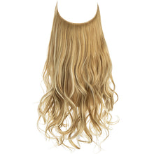Load image into Gallery viewer, Synthetic Hair Extensions Fish Wire No Clips Fake Ombre Gradient Color Pink Blonde Brown Black Natural Wavy Hair Piece for Woman