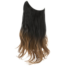 Load image into Gallery viewer, Synthetic Hair Extensions Fish Wire No Clips Fake Ombre Gradient Color Pink Blonde Brown Black Natural Wavy Hair Piece for Woman